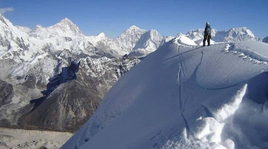 View of Makalu and Baruntse from Lobuje East