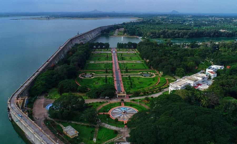 Ariel View of Brindavan Garden, Mysore