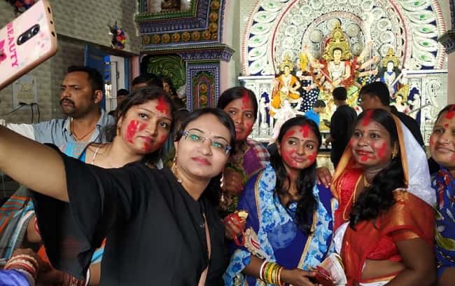 Selfie in Durga Puja Pandal