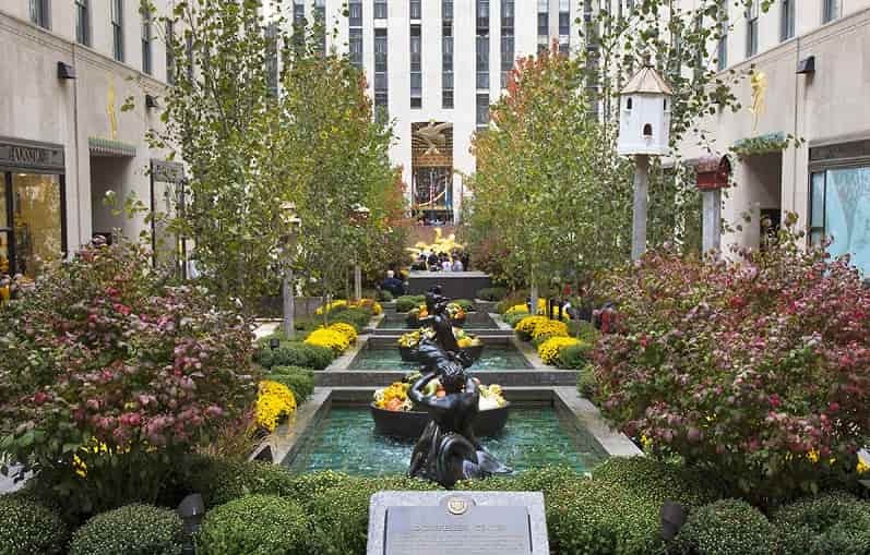 Channel Gardens in Rockefeller Center, New York